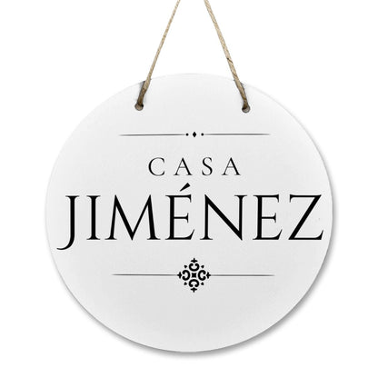 Casa Jiménez Wooden Door Sign