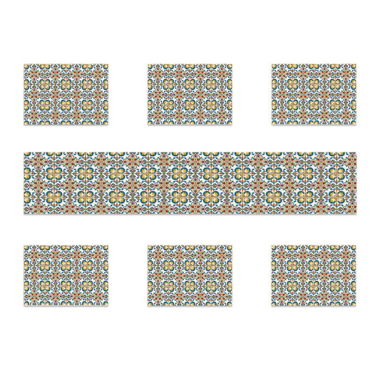Marrakesh Medallion Table Runner Placemat Set 7 Pieces