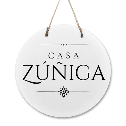 Casa Zúñiga Wooden Door Sign