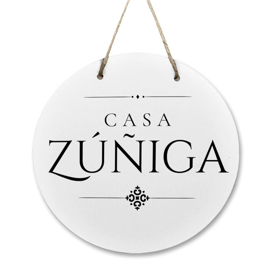 Casa Zúñiga Wooden Door Sign