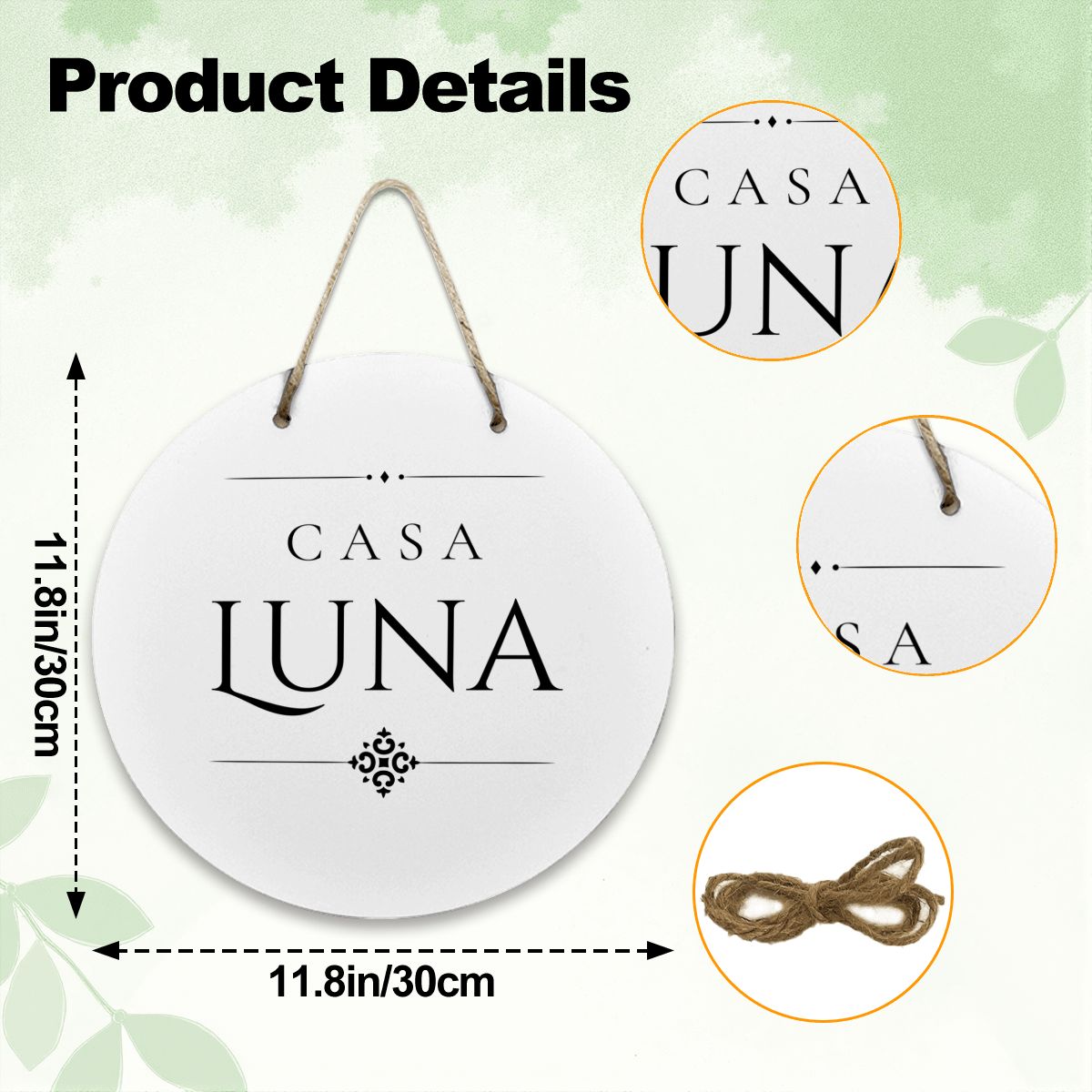 Casa Luna Wooden Door Sign