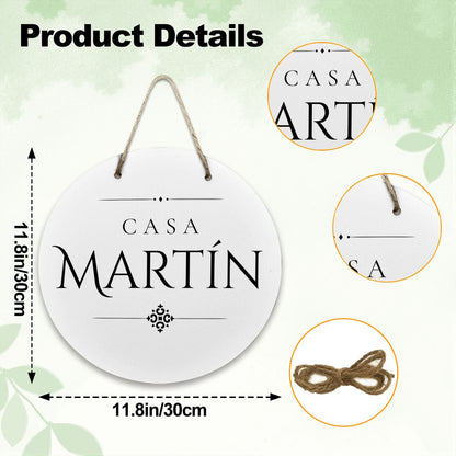 Casa Martín Wooden Door Sign
