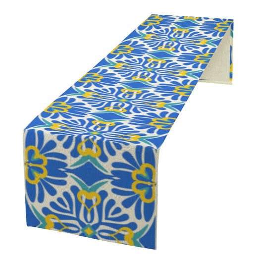 Santorini Breeze Premium Linen Table Runner