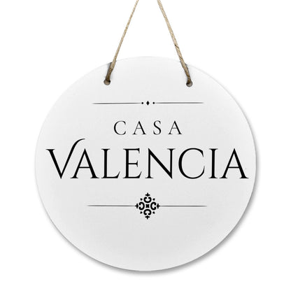 Casa Valencia Wooden Door Sign