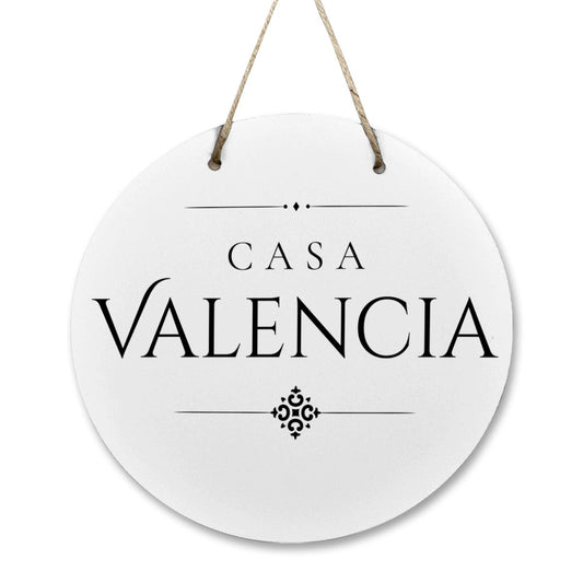 Casa Valencia Wooden Door Sign