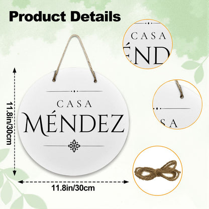 Casa Méndez Wooden Door Sign
