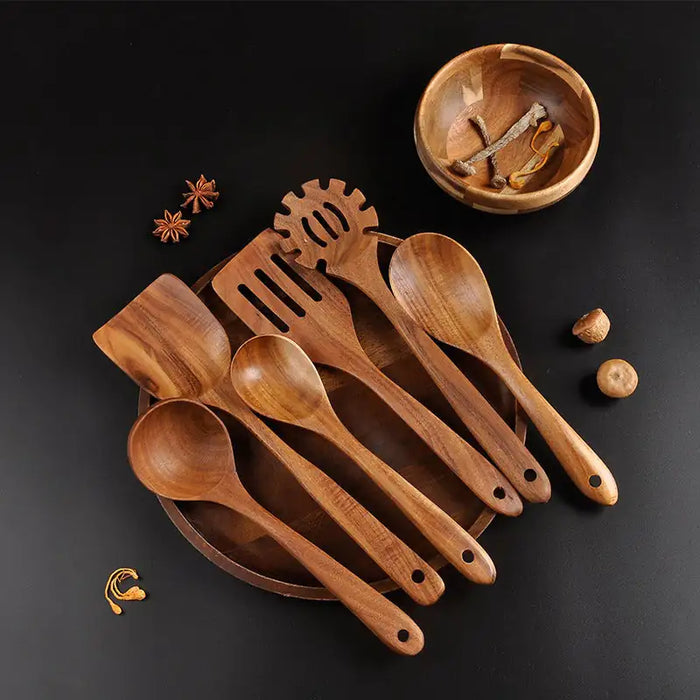 7-Piece Wooden Kitchenware Set