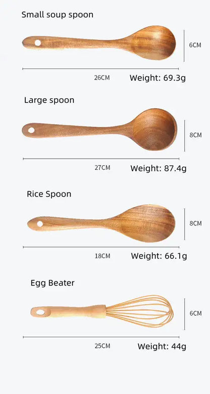 7-Piece Wooden Kitchenware Set
